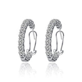 SOLITAIRE STUDDED HOOPS - Fine Silver