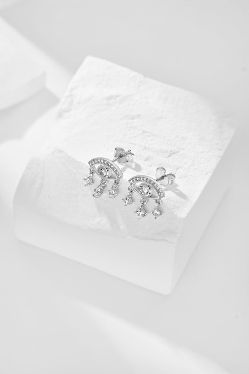 EYE FOR EYE STUDS - Fine Silver