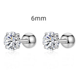 SOLITAIRE STUDS (6MM) - Fine Silver