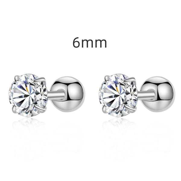 SOLITAIRE STUDS (6MM) - Fine Silver