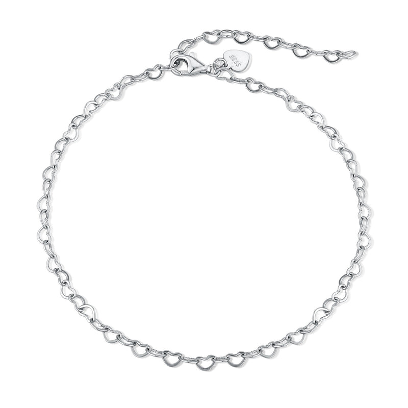 THE HEARTSY ANKLET - Fine Silver