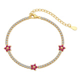 RUBY TENNIS BRACELET - Fine Silver