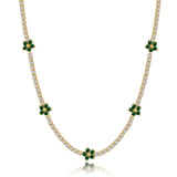 EMERALD TENNIS NECKLACE - Fine Silver