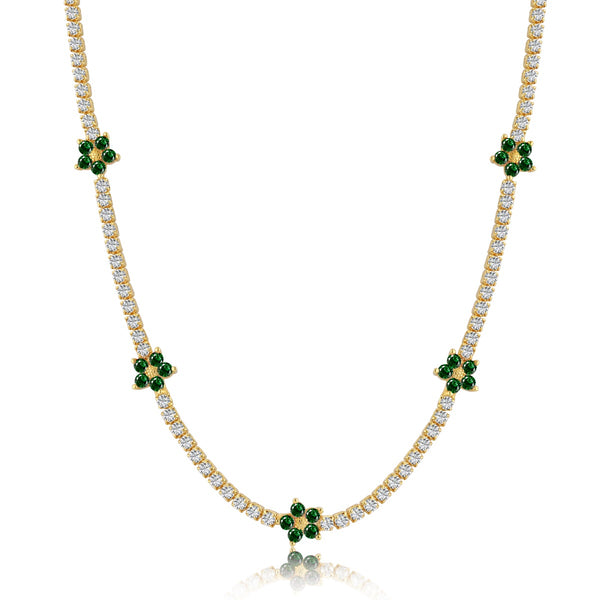 EMERALD TENNIS NECKLACE - Fine Silver