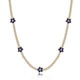 SAPPHIRE TENNIS NECKLACE - Fine Silver