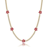 RUBY TENNIS NECKLACE - Fine Silver