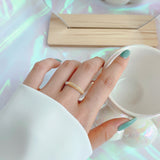 ENAMEL WHITE & GOLD RING - Fine Silver