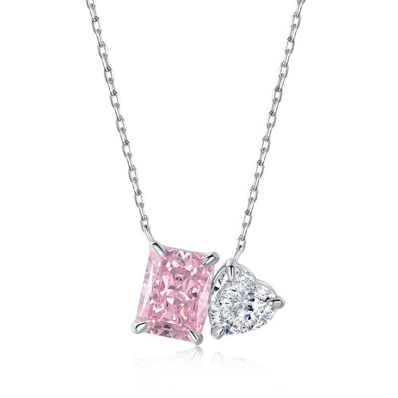 CRUSHED PINK NECKLACE - Fine Silver