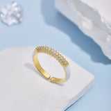 ENAMEL WHITE & GOLD RING - Fine Silver