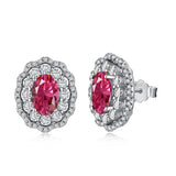 RED RUBY EARRINGS - Fine Silver