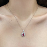 RED RUBY NECKLACE - Fine Silver