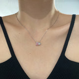 CRUSHED PINK NECKLACE - Fine Silver