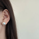 BIG PEARL EARRINGS - Fine Silver