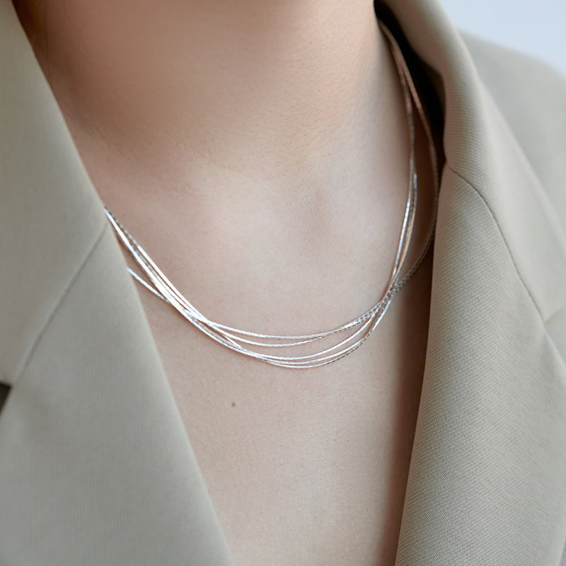 THIN TRIPLY NECKLACE - Fine Silver