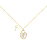 HEART LOCK&KEY NECKLACE - Fine Silver