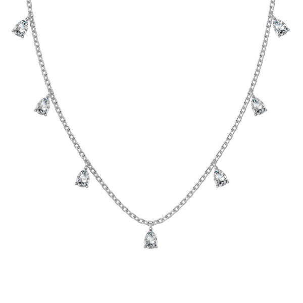 LEANA DROP NECKLACE - Fine Silver