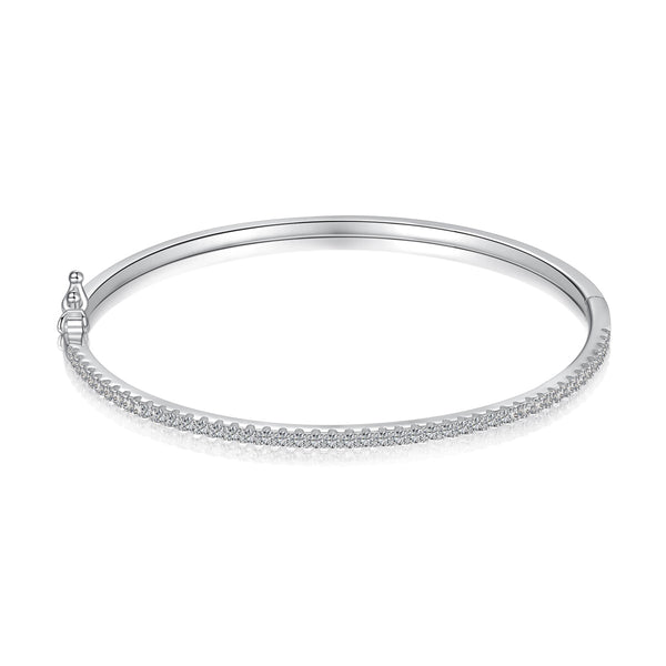 SINGLE LINE BANGLE - Fine Silver