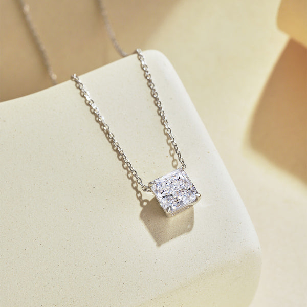 CRUSHED SQUARE NECKLACE - Fine Silver