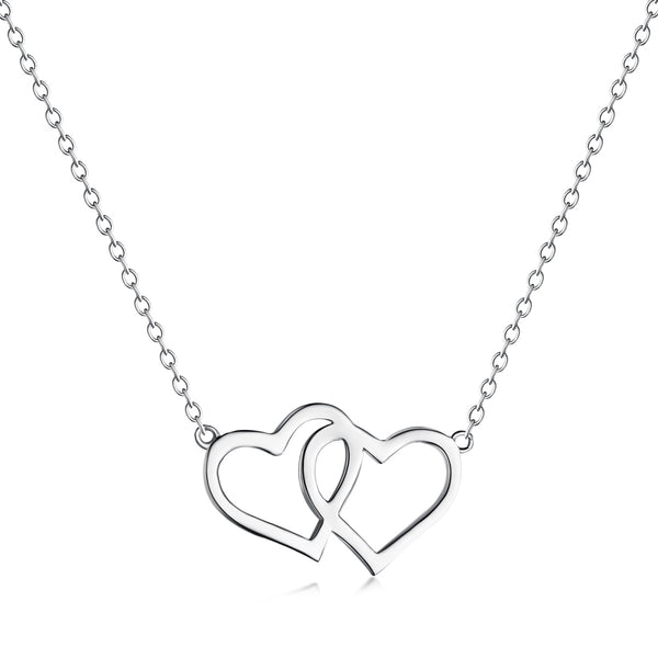 DUO HEARTY NECKLACE - Fine Silver