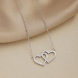 DUO HEARTY NECKLACE - Fine Silver