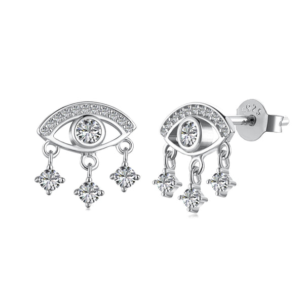 EYE FOR EYE STUDS - Fine Silver