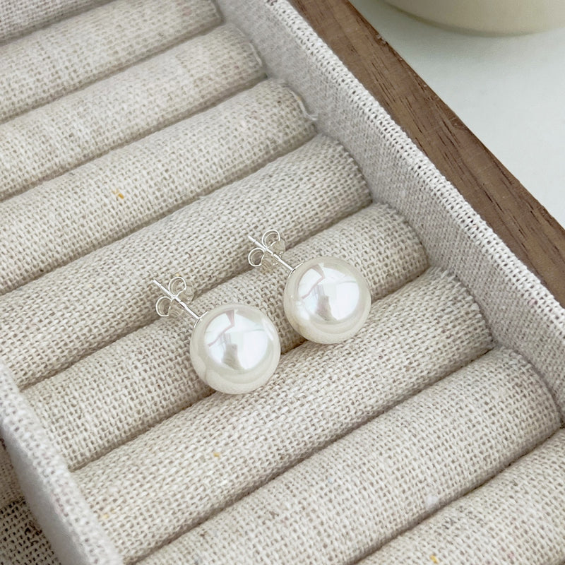 BIG PEARL EARRINGS - Fine Silver