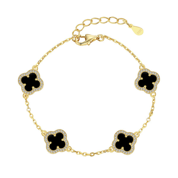 NOIR CLOVER BRACELET - Fine Silver