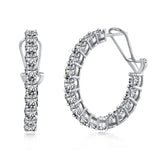 SOLITAIRE STUDDED HOOPS - Fine Silver