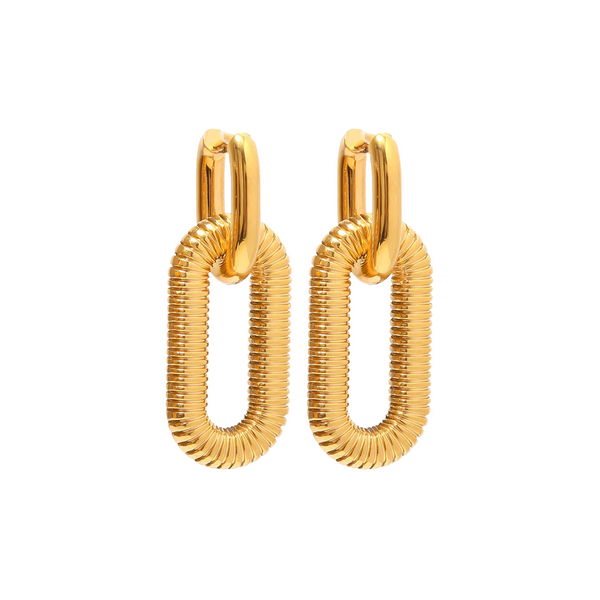 HANG'N 2WAY HOOPS - 18K GOLD PLATED