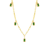 EMERALD-DROP NECKLACE - 18K GOLD-PLATED