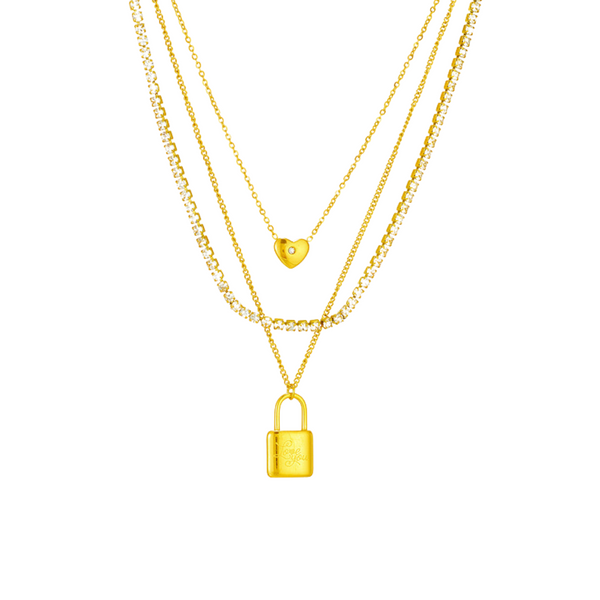 ALL YOU NEED SET OF 3 NECKLACE - 18K GOLD-PLATED