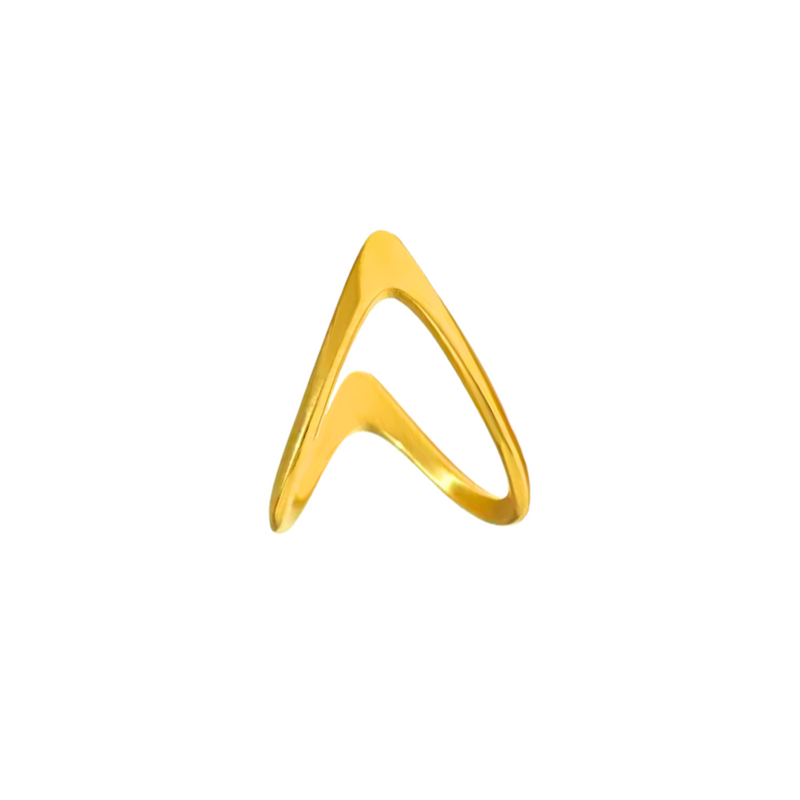 LINEA V RING - 18K GOLD-PLATED
