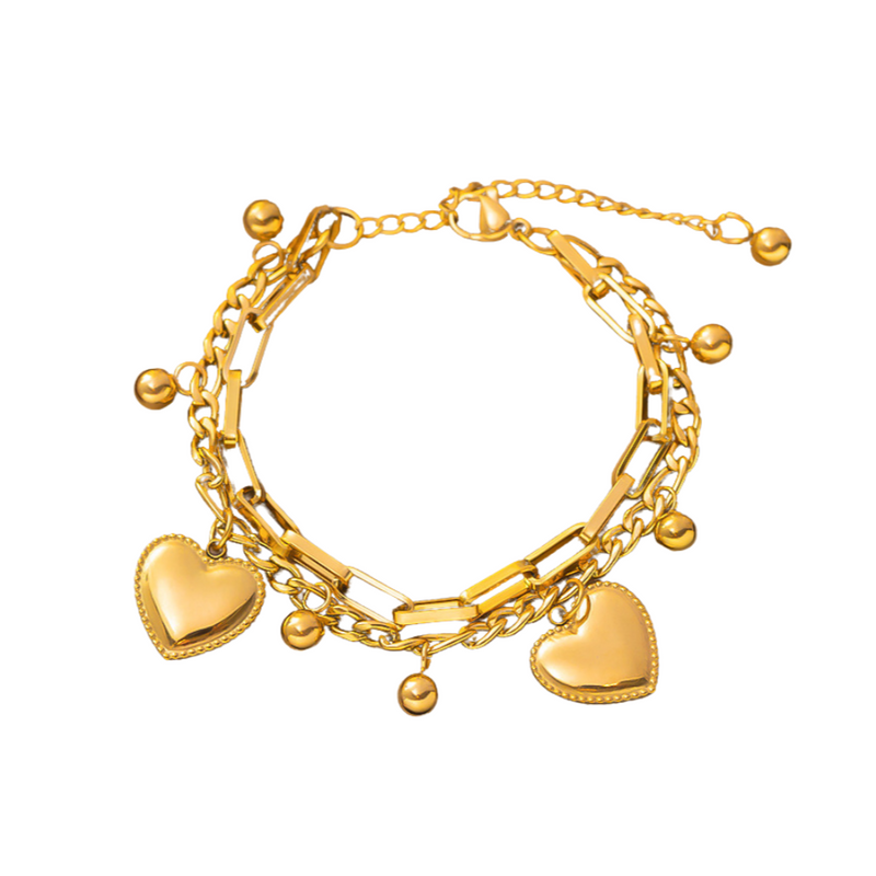 HEART DROP BRACELET - 18K GOLD-PLATED