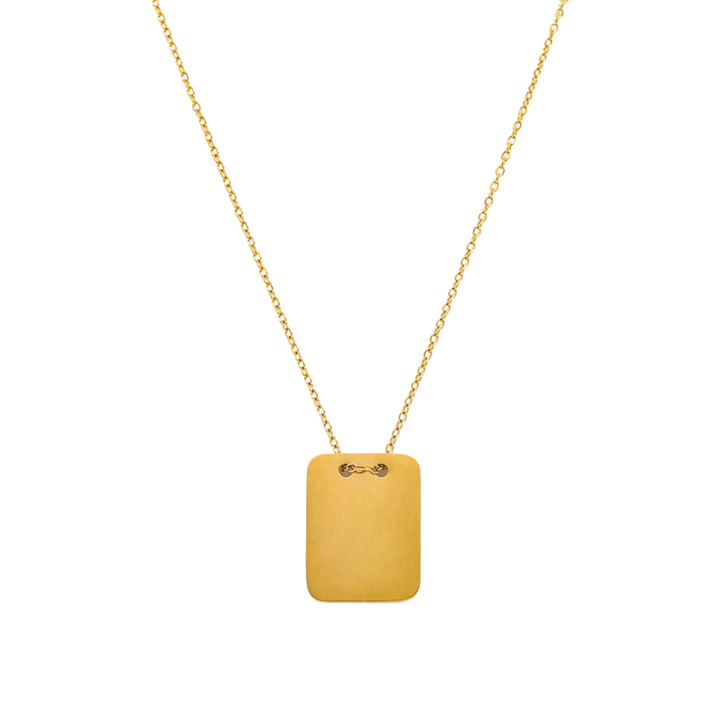 ENGRAVABLE TAG NECKLACE- 18K GOLD-PLATED