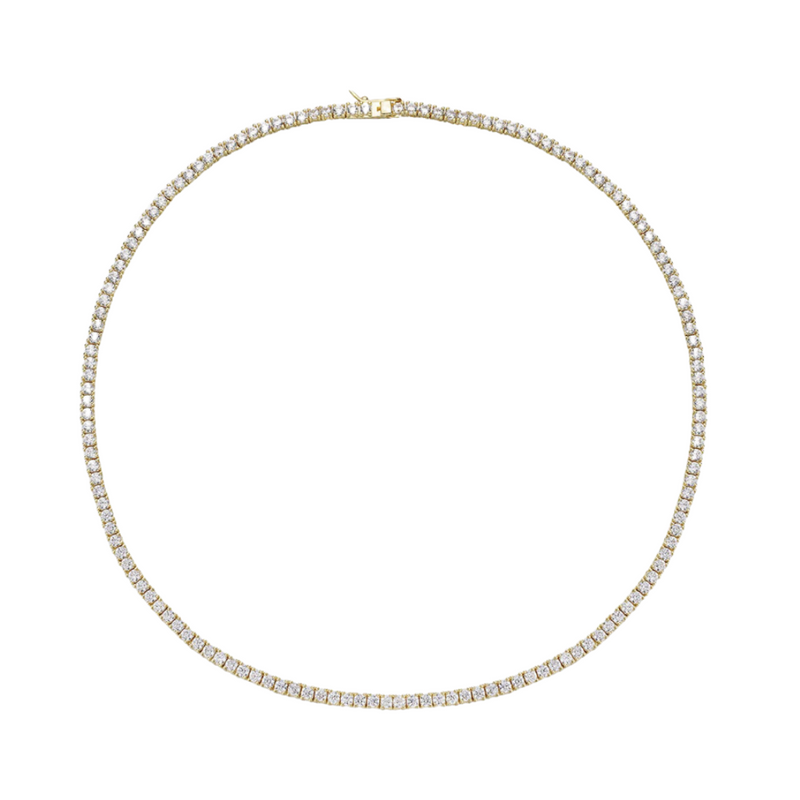 TENNIS NECKLACE - 18K GOLD-PLATED SS – Bria Jewels