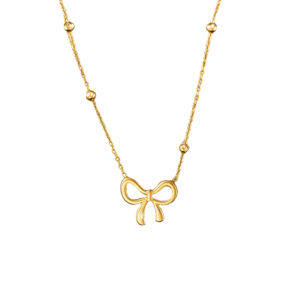 BOW GIRL NECKLACE - 18K GOLD-PLATED