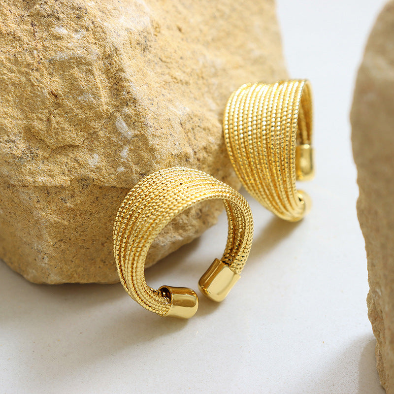 LAYERED CHUNKY RING - 18K GOLD PLATED