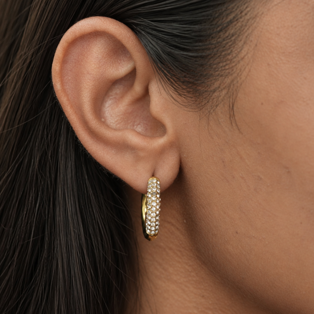 Pave Hoop Earrings