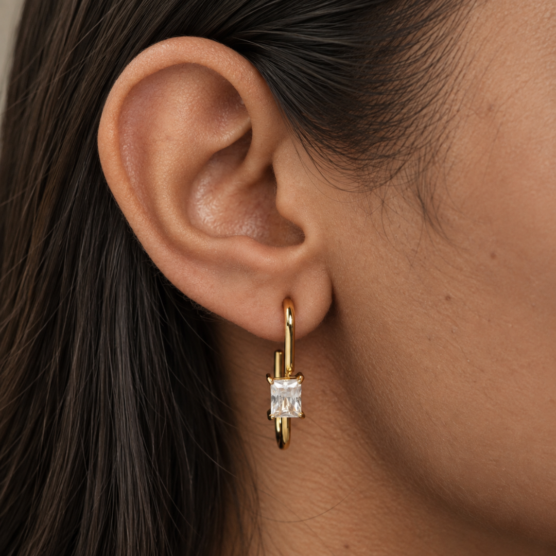 Cushion Crystal Earrings