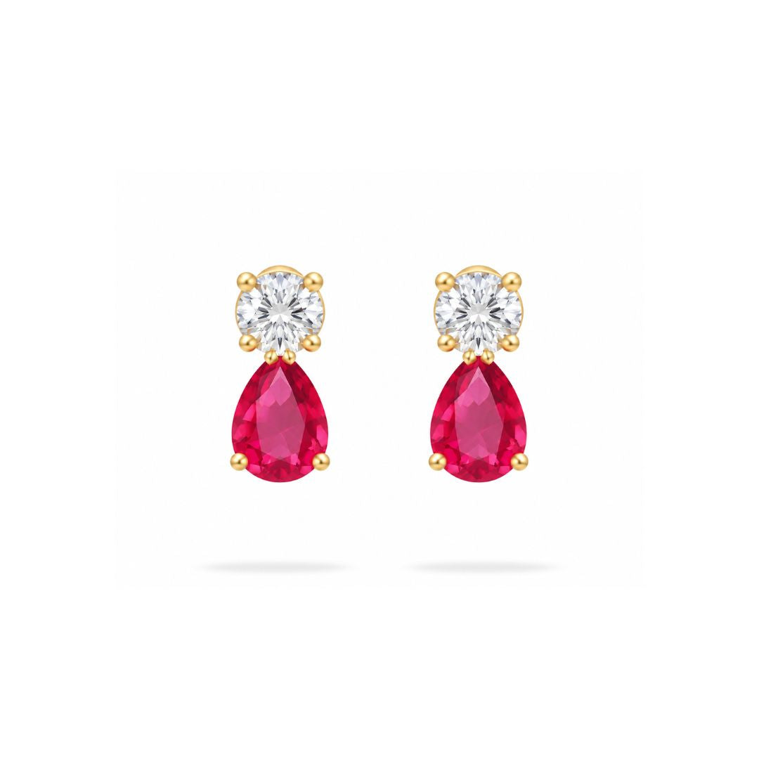 Ruby Teardrop Earrings