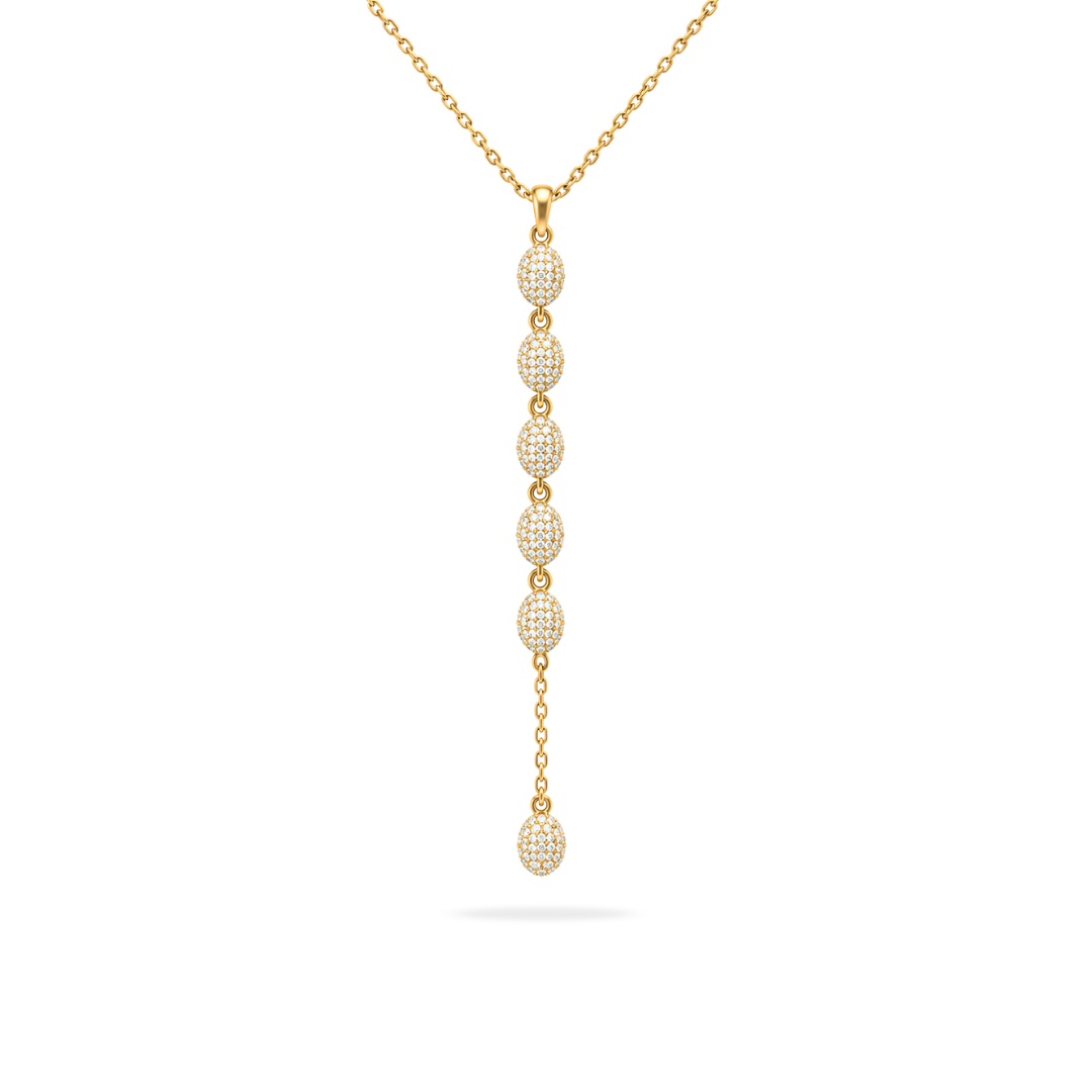 Oval Pave Lariat Necklace