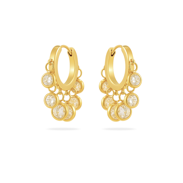 REGAL CHARM HOOPS - 18K GOLD-PLATED