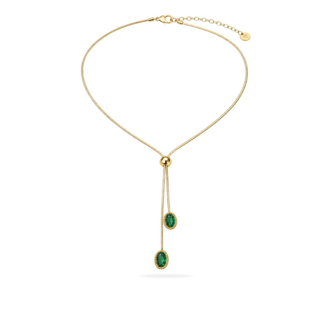 Emerald Tie Necklace