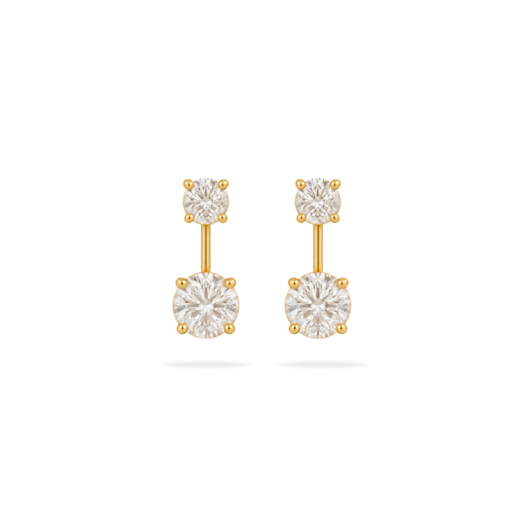 Solitaire Hidden Drop Earrings