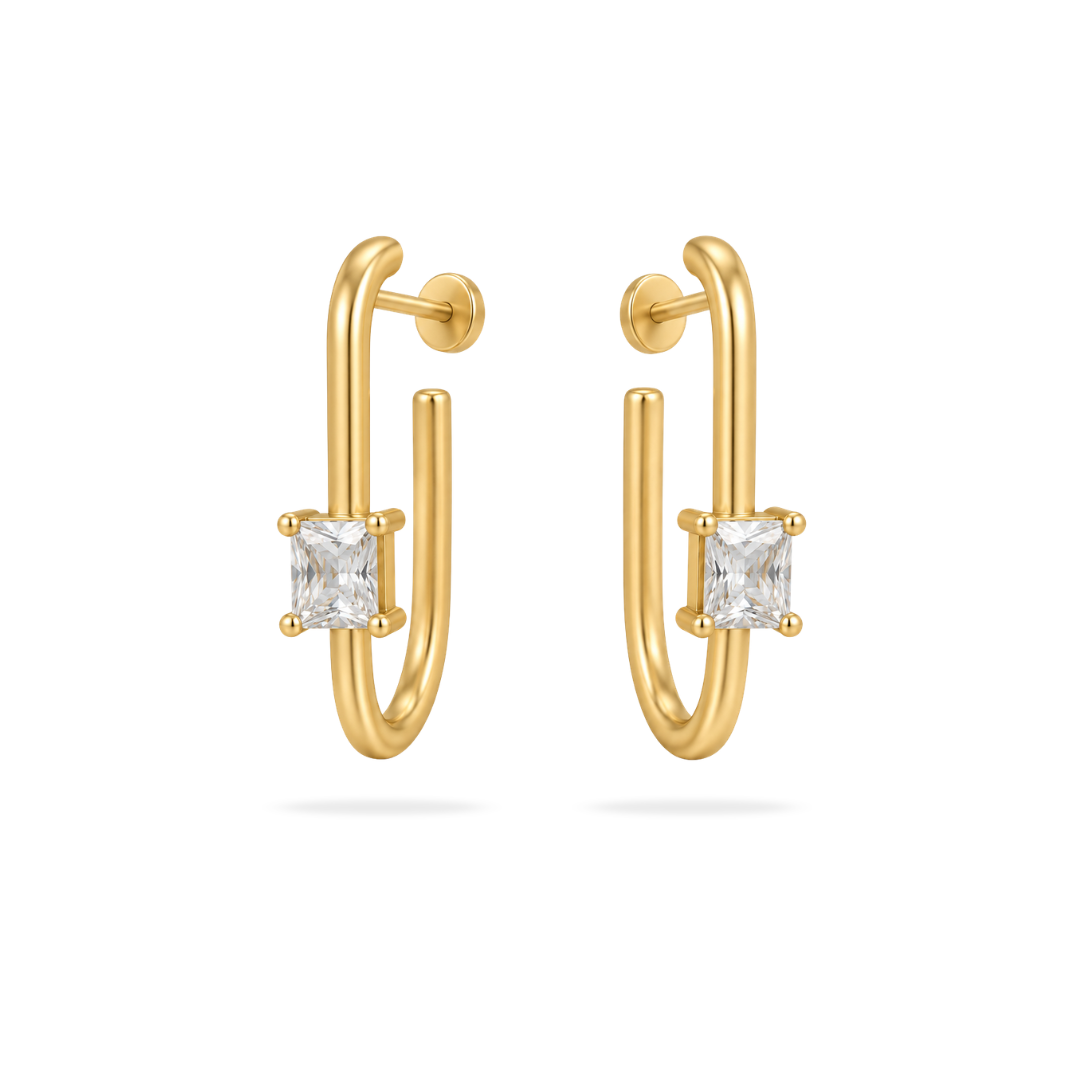 Cushion Crystal Earrings