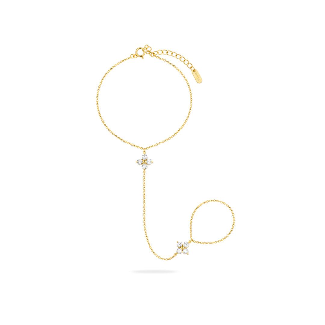 Studded Clover Handchain
