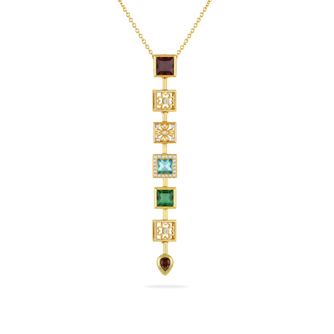 Mosaic Lariat Necklace