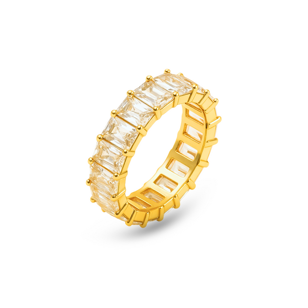 BAGUETTE RING - 18K GOLD-PLATED