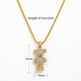 STUDDED TEDDY NECKLACE - 18K GOLD-PLATED