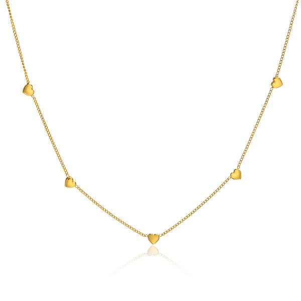 MINI HEARTS NECKLACE - 18K GOLD-PLATED